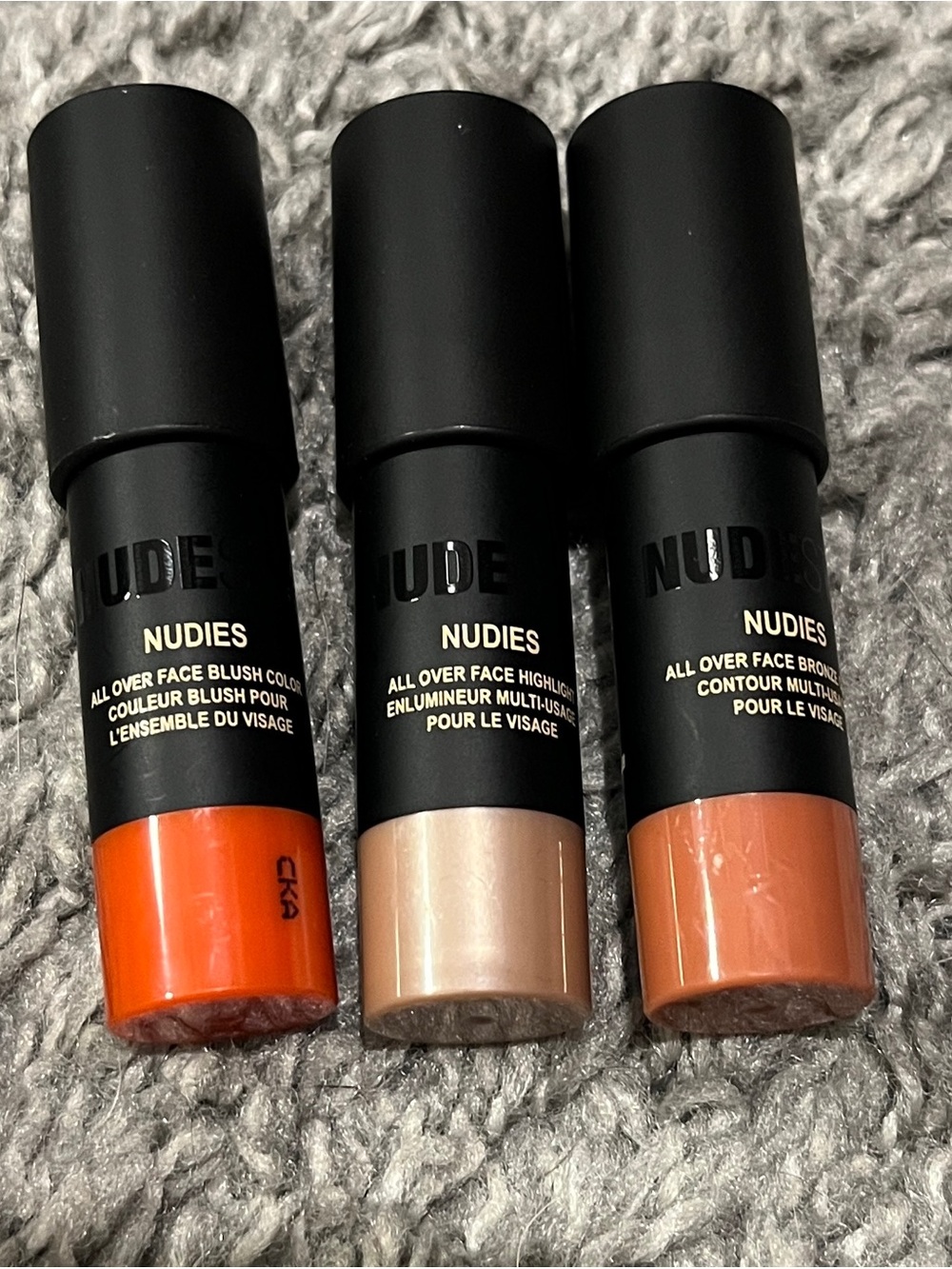 NUDESTIX All Over Face Stick Trio — Orange, Champagne, Peach